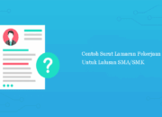 Contoh Surat Lamaran Pekerjaan Untuk Lulusan SMA/SMK