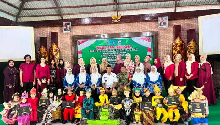 21 Siswa KB Tunas Bangsa Ikuti Pelepasan Gabungan PAUD Desa Binusan